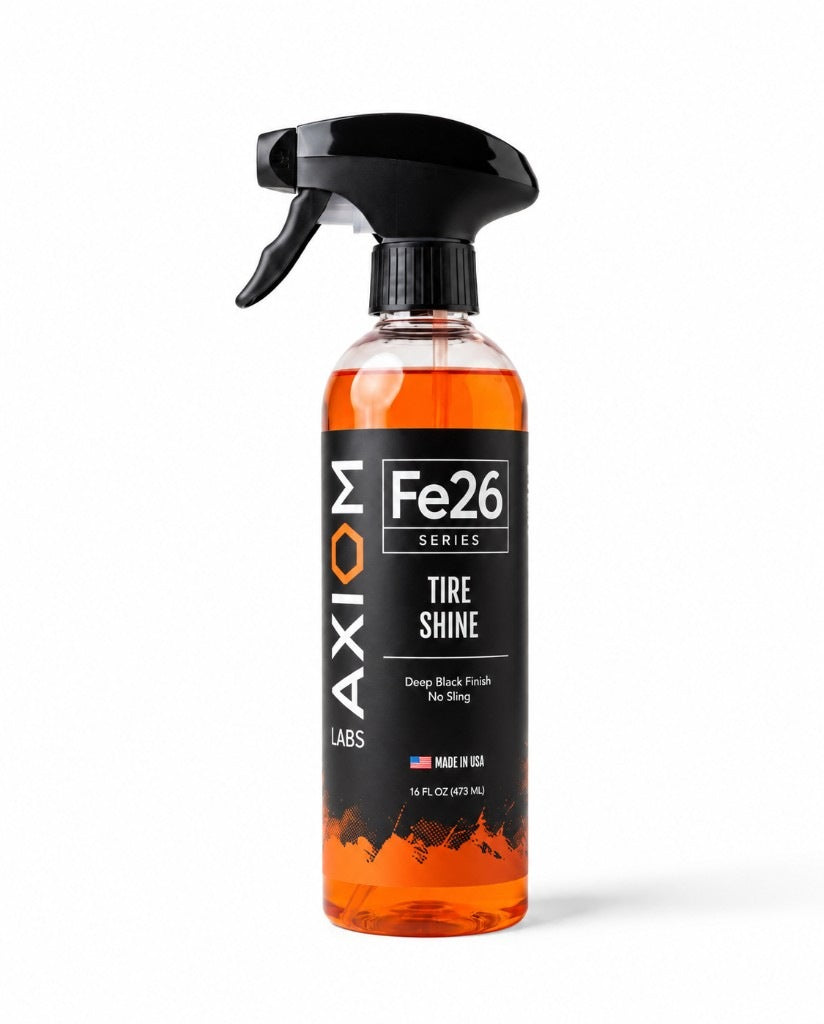 Fe26 Series Tire Shine bottle on white background