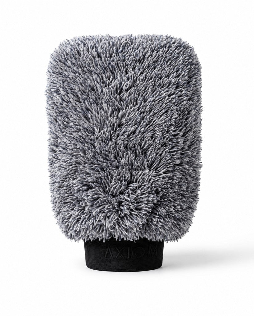 FIBR microfiber wash mitt on white background