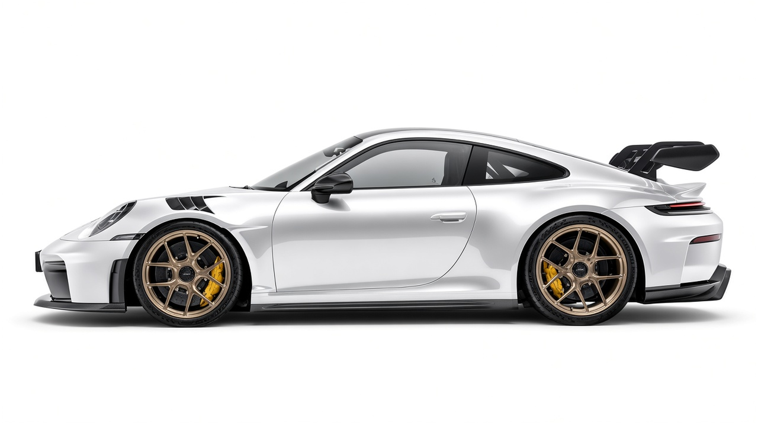 The same white Porsche 992 GT3 after a wash with H2O Ceramic Shampoo